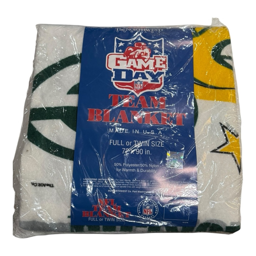 Vintage Green Bay Packers NFL Game Day Team Blanket | Made in USA NWT | 72 x 90